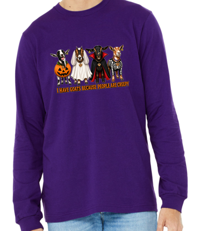 "I Have Goats Because People are Creepy" Adult & Child Shirts